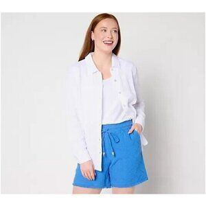 Bellisima by Kim Gravel Embroidered Cotton Gauze Big Shi White, Small